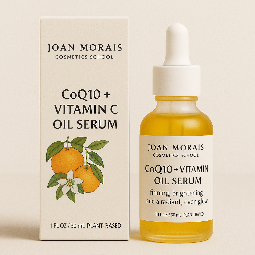 coQ10 and vitamin c serum formula joan morais cosmetics school