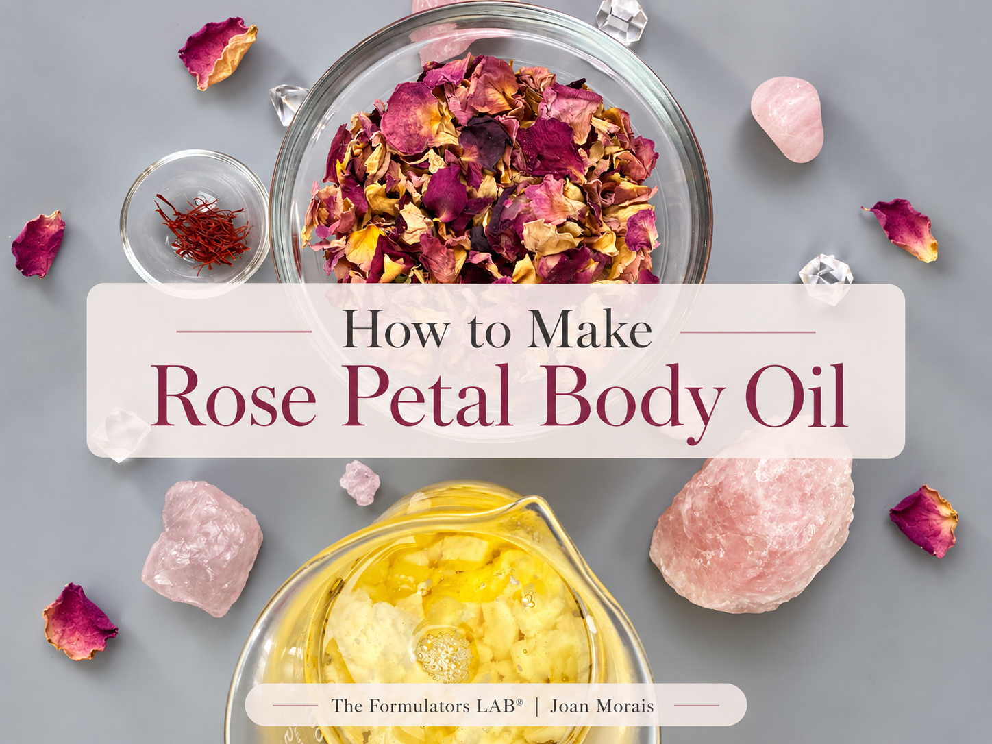 Rose Petal Body Oil infused with organic rose petals.