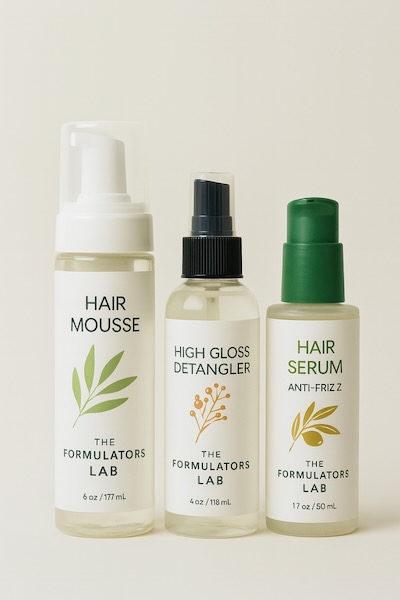Hair mousse, detangler serum formulations The Formulators LAB