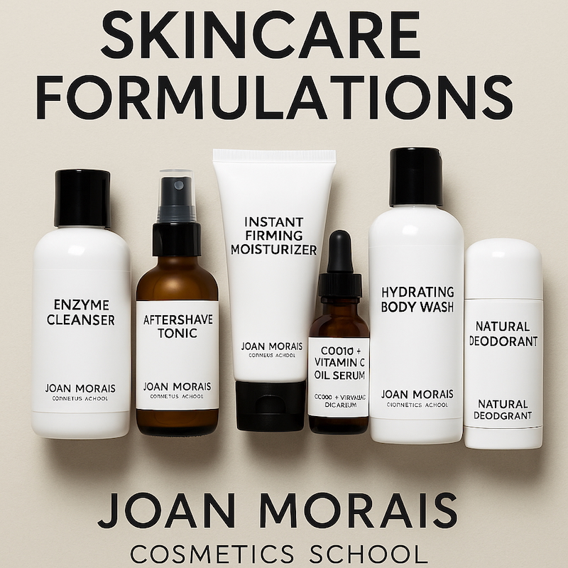 men's skincare formulations in pro course Joan Morais Cosmetics School