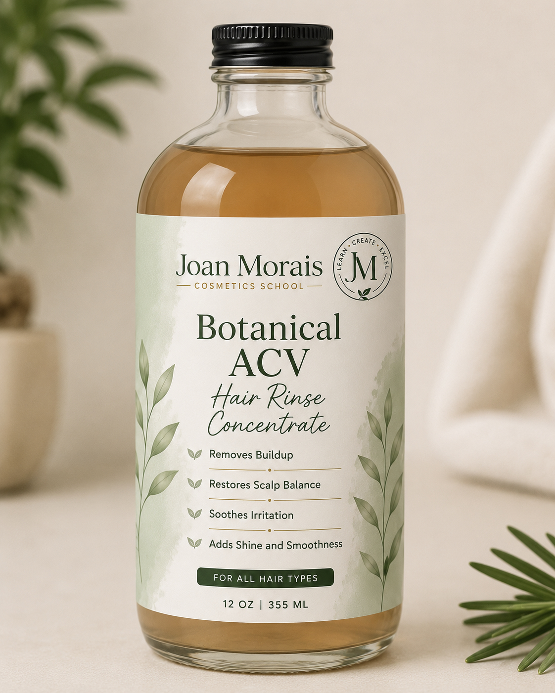 Botanical ACV Hair Rinse Concentrate Joan Morais Cosmetics School