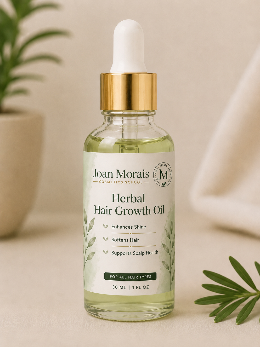 Herbal Hair Growth Oil Joan Morais Cosmetics School