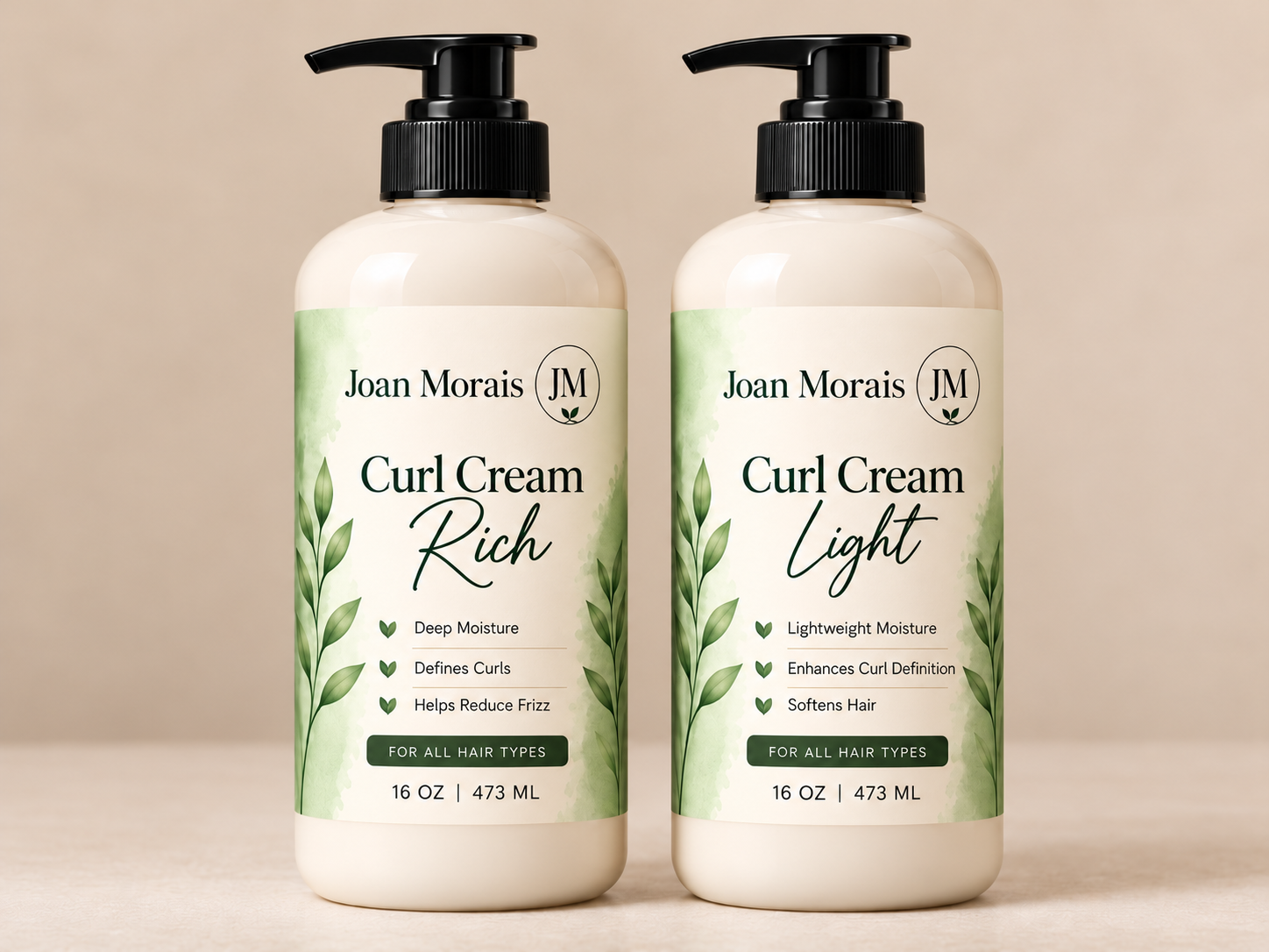 Joan Morais Curl Cream Rich and Curl Cream Light Formulations