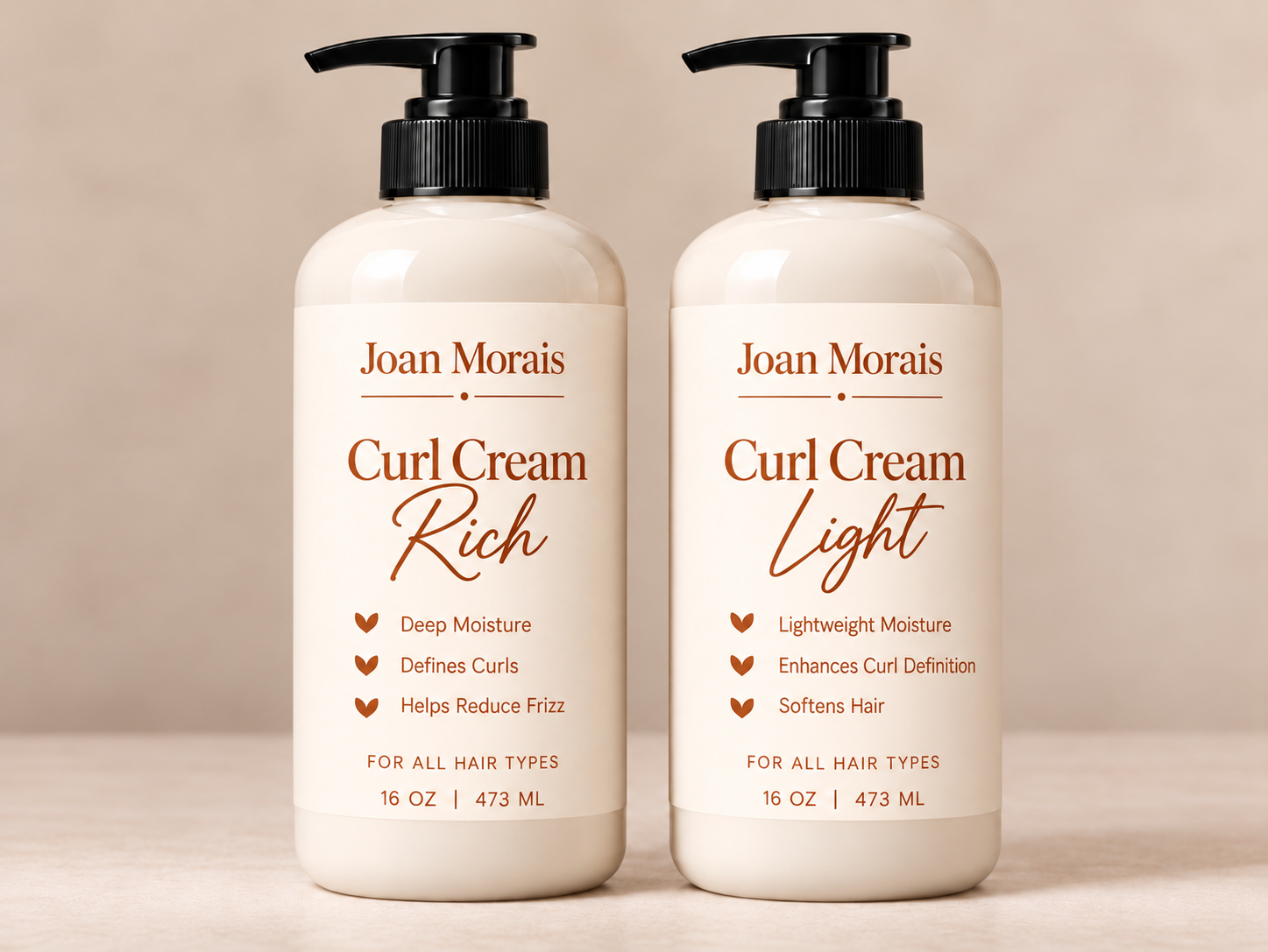 Joan Morais Curl Cream Rich & Light Formulations