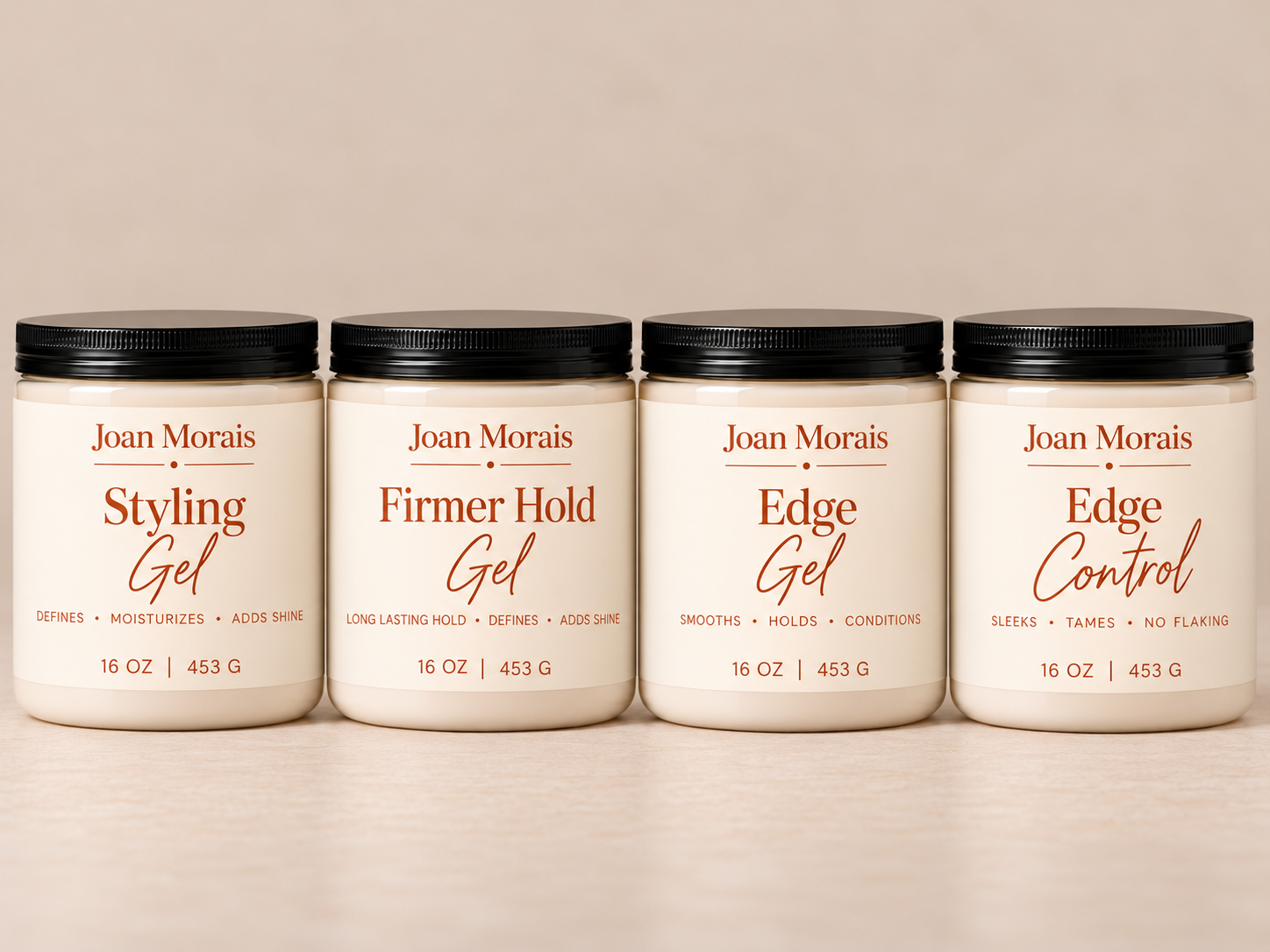 Joan Morais Hair Styling Gel, Edge Gel, Edge Control Formulations