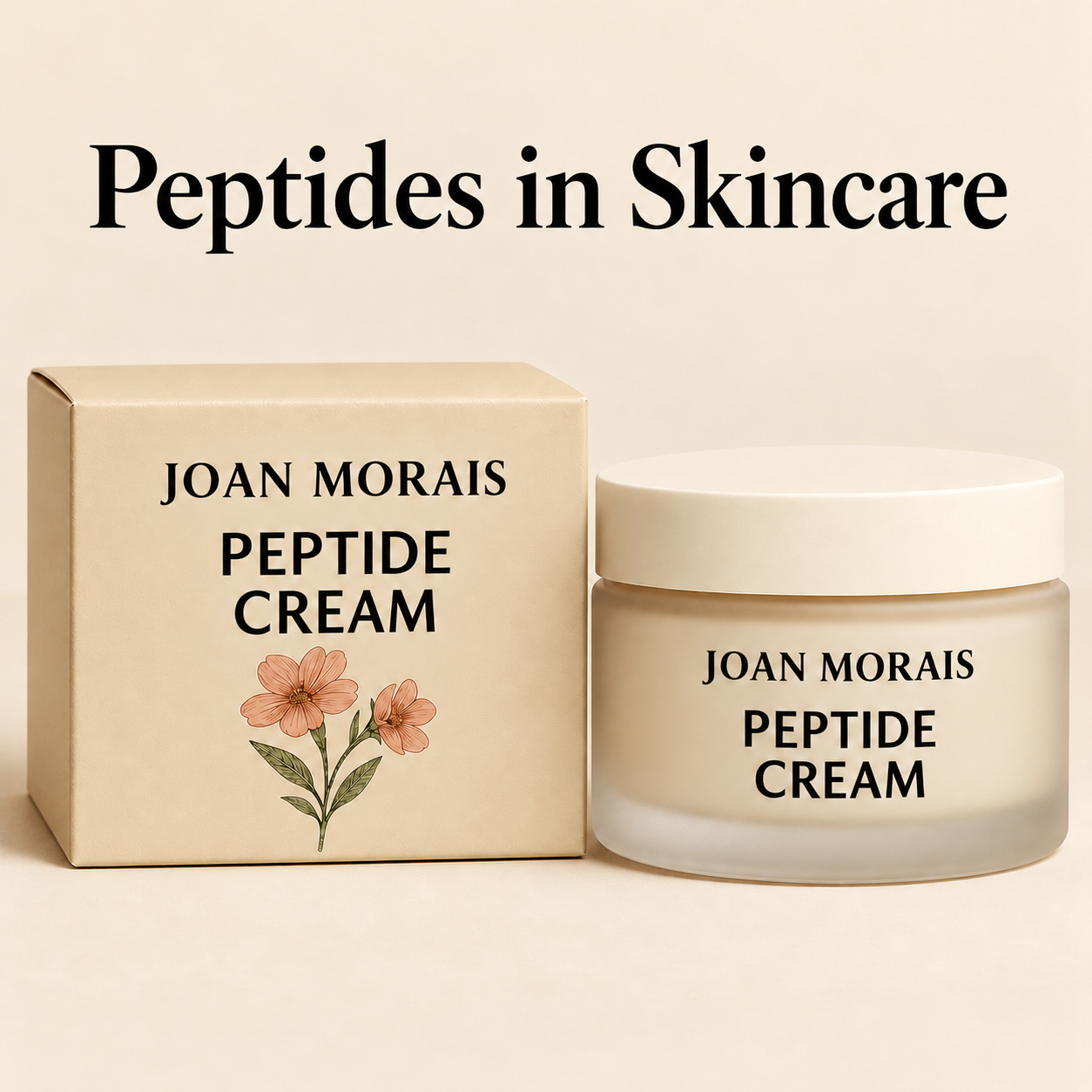 Peptide cream ingredients and skincare research in a cosmetic formulation